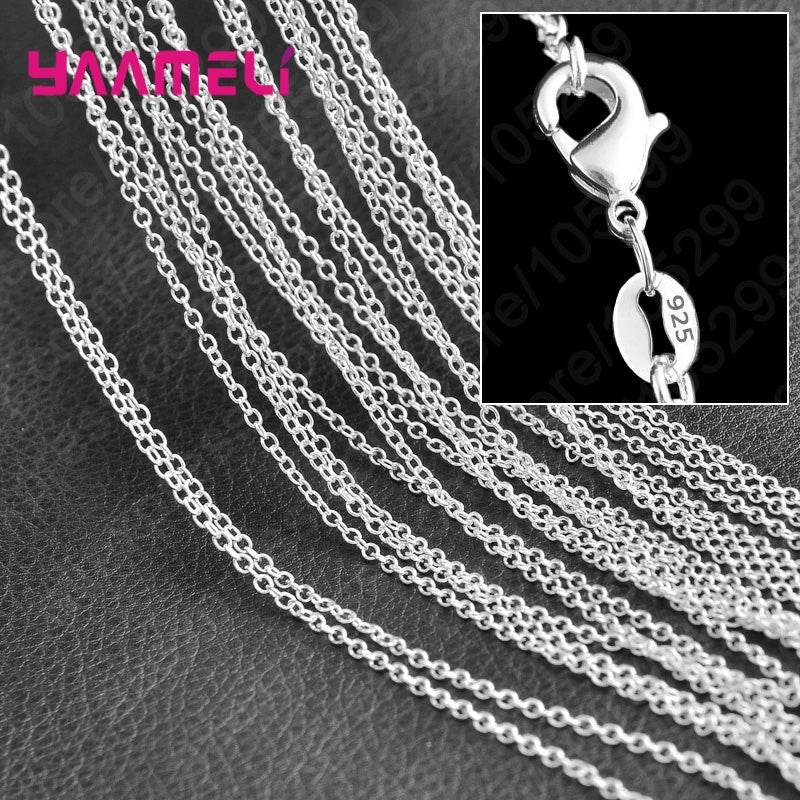 10PCS 925 Silver Link Chain Set