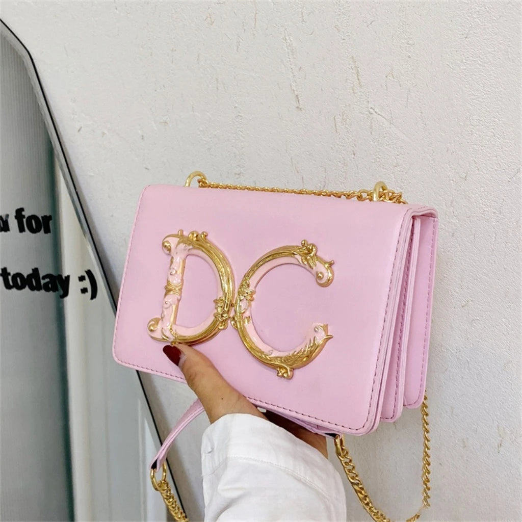 2026 New Edition Solid Color Letter Chain Women's Bag Versatile Fashion Single Shoulder Crossbody Bag