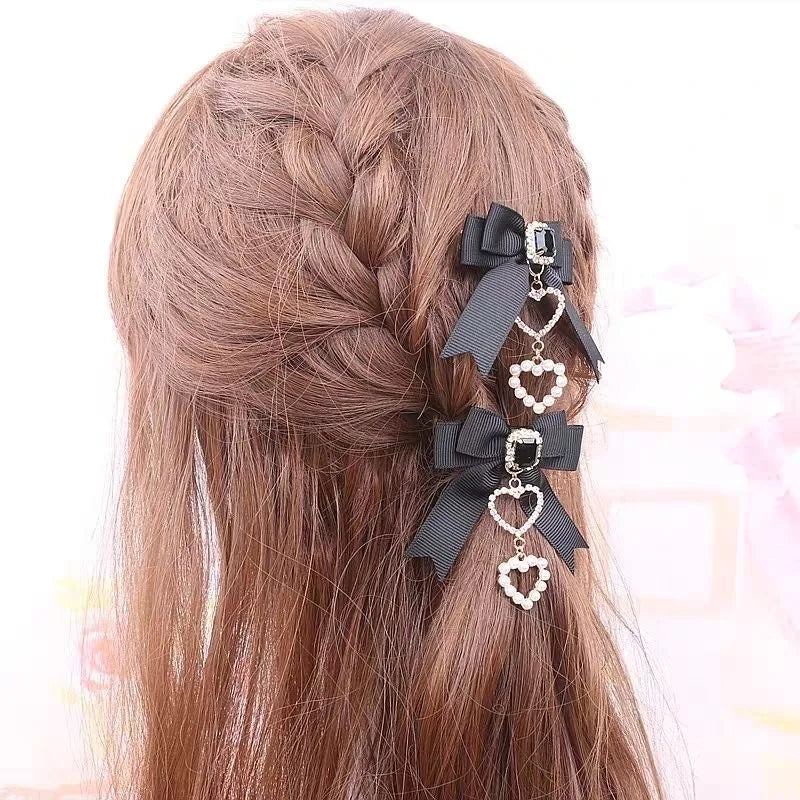 Bows hair clips popular hair catches lolita korean accessories for hair y2k bows for girls pink Lolita cosplay Popular Clips