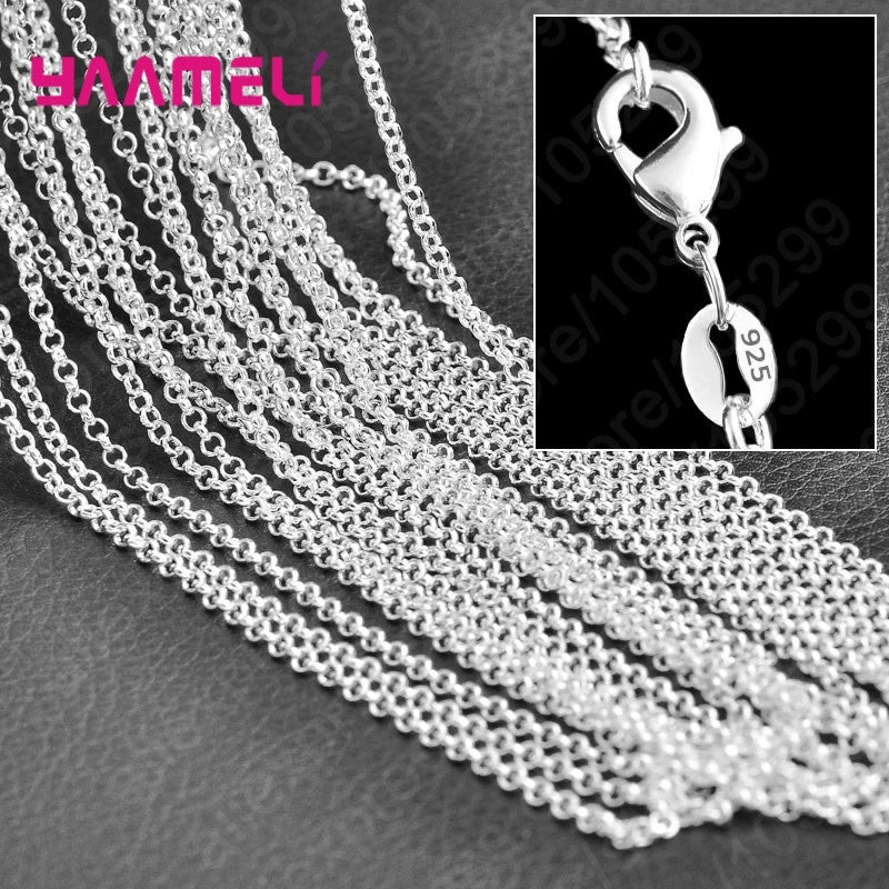 10PCS 925 Silver Link Chain Set