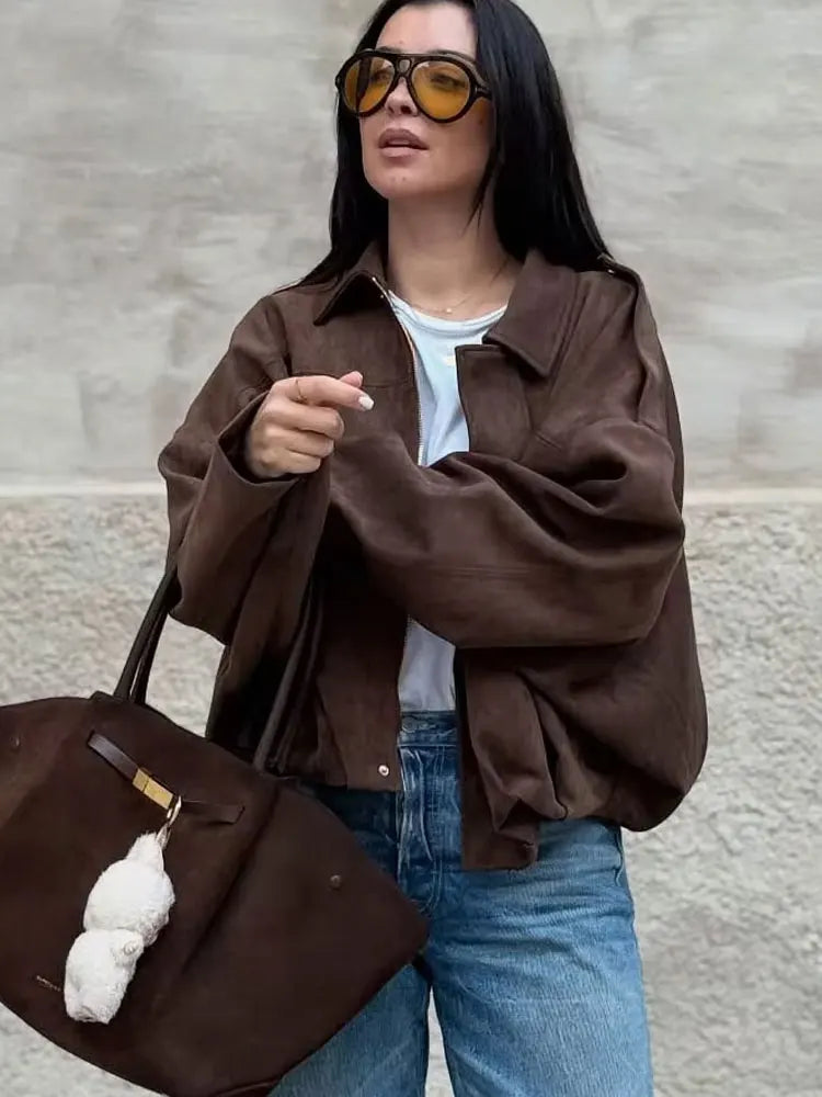 Women's Suede Zip Jacket
