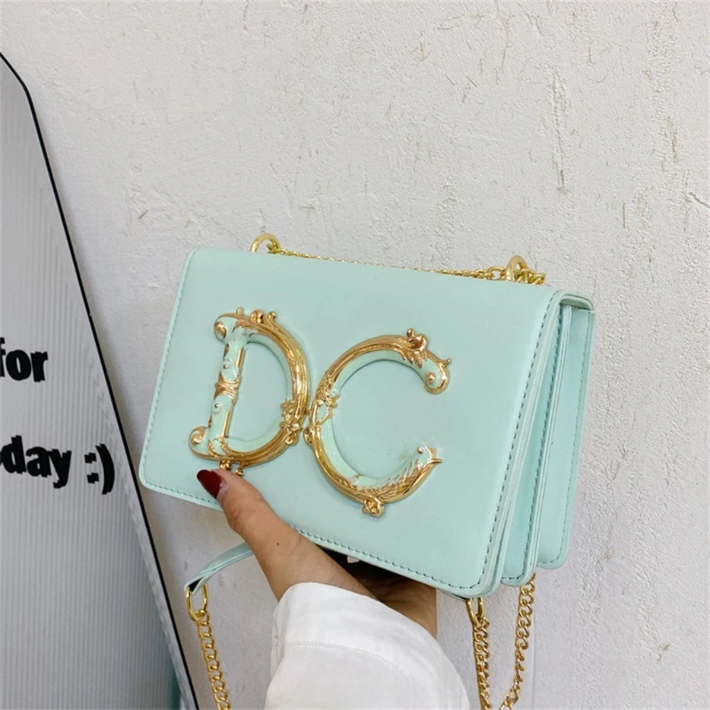 2026 New Edition Solid Color Letter Chain Women's Bag Versatile Fashion Single Shoulder Crossbody Bag