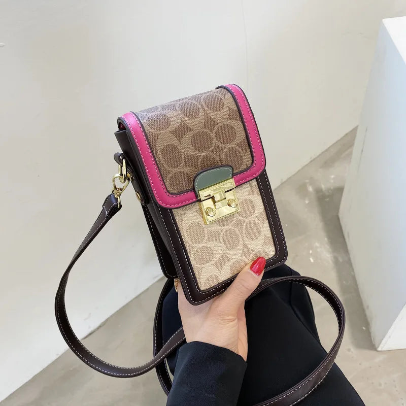 2025 new trendy printed crossbody printed shoulder bag, vertical small square bag, mini bag
