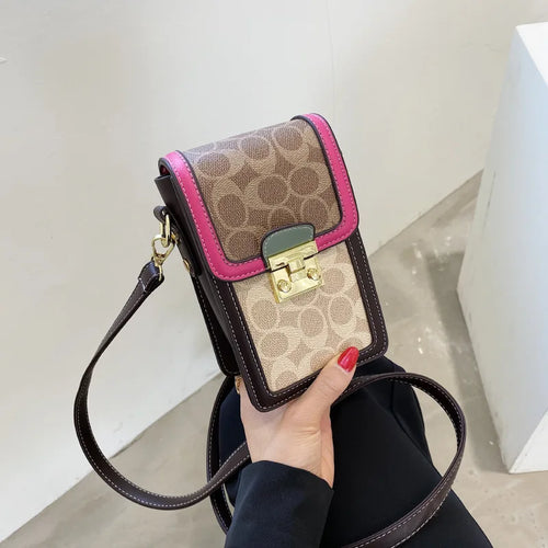 2025 new trendy printed crossbody printed shoulder bag, vertical small square bag, mini bag
