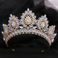 DIEZI 12 Colors New Baroque Princess Opal Crystal Tiara Crown Elegant Queen Tiara Wedding Party Hair Dress Accessories Jewelry