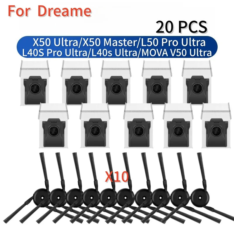 For Dreame X50 Ultra/X50 Master/L50 Pro Ultra/L40S Pro Ultra/L40s Ultra/ V50 Ultra Accessories Brush Filter Mop Cloth Dust Bag