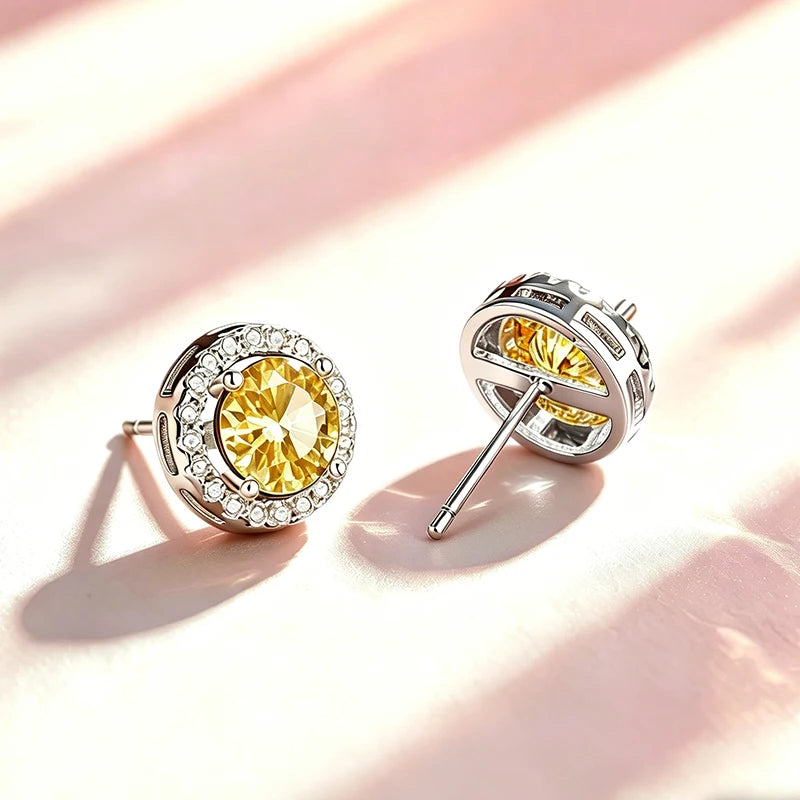 Stellar Moissanite Stud Earrings – 925 Sterling Silver with GRA Certificate