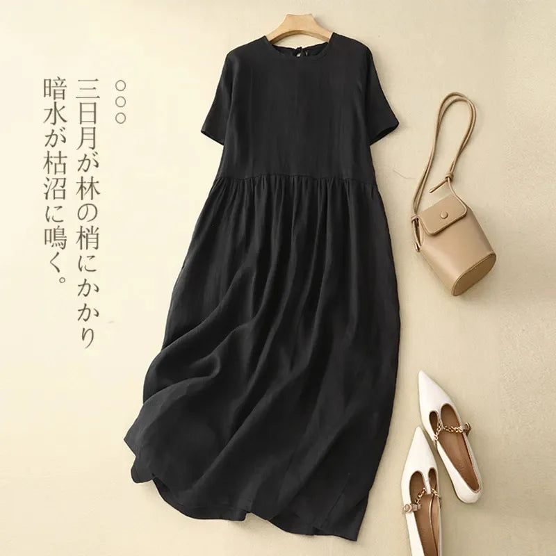 Women's Summer Casual Fashion Dress Solid Thin Office Lady New Arrival Trendy Comfortable Breathable