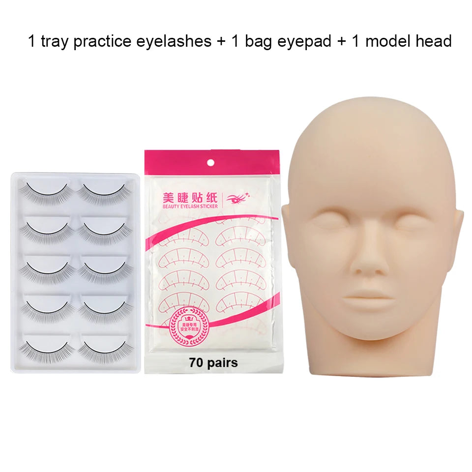 Mannequin Head For Eyelash Extension Training kit With Removable Eyelids Silicone Cosmetic Model Heads Makeup Tools Gel Material