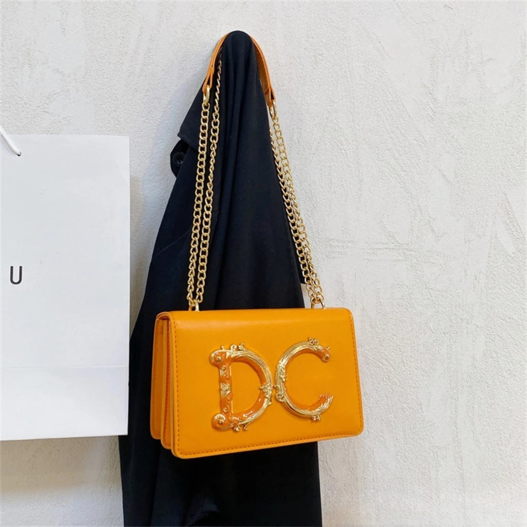 2026 New Edition Solid Color Letter Chain Women's Bag Versatile Fashion Single Shoulder Crossbody Bag