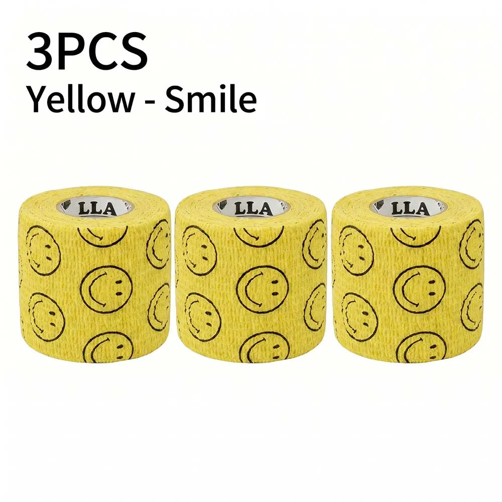 Pink Heart Sports Bandage Tattoo Grip Tapes Elastic Cohesive Tattoo Bandage Wraps NonSlip Grip Tape for Tattoo Machine Accessory