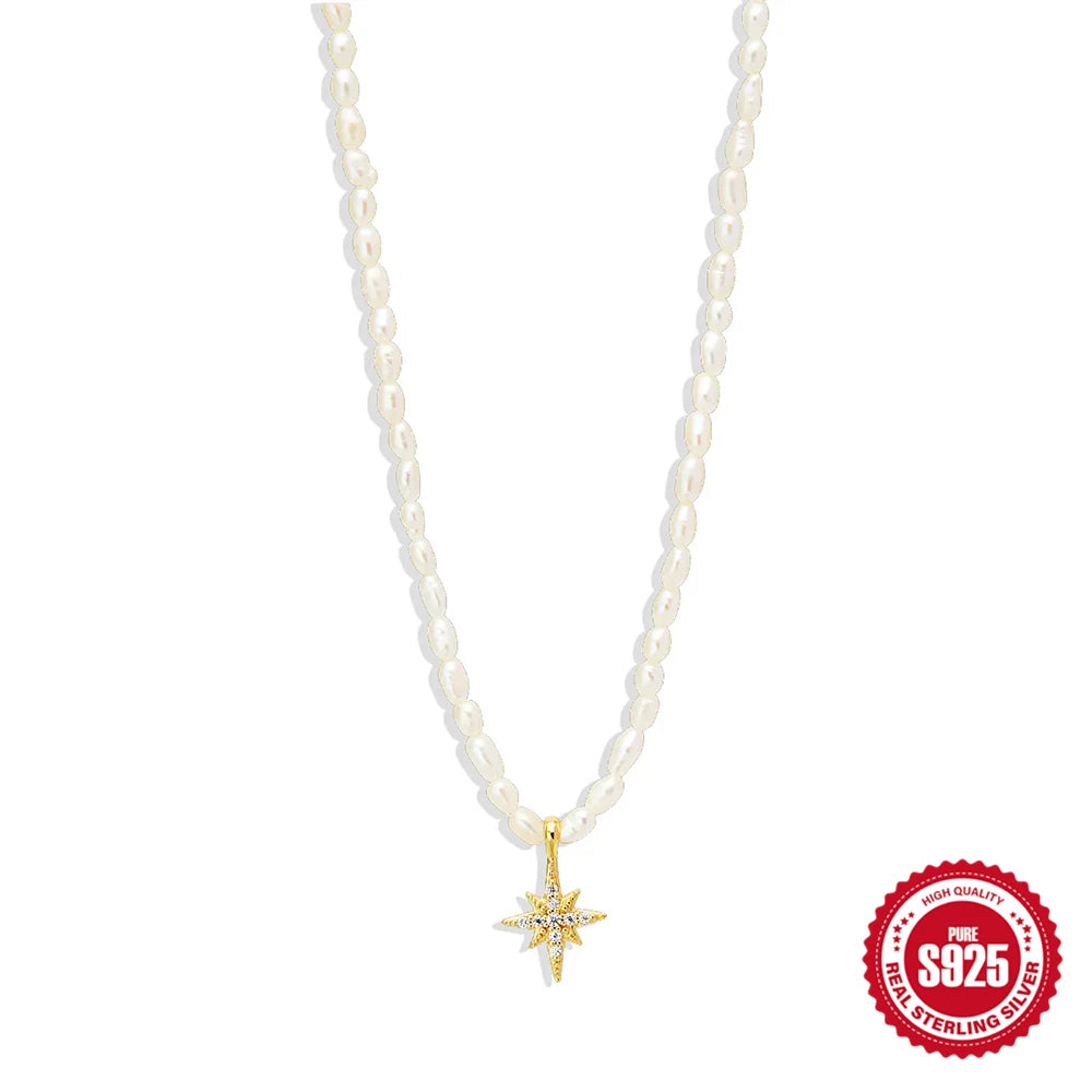 Aide 925 Sterling Silver Necklaces Charms for Women Crystal Cross Clavicle Collar Chain Simple Choker Necklace Accessories Gift