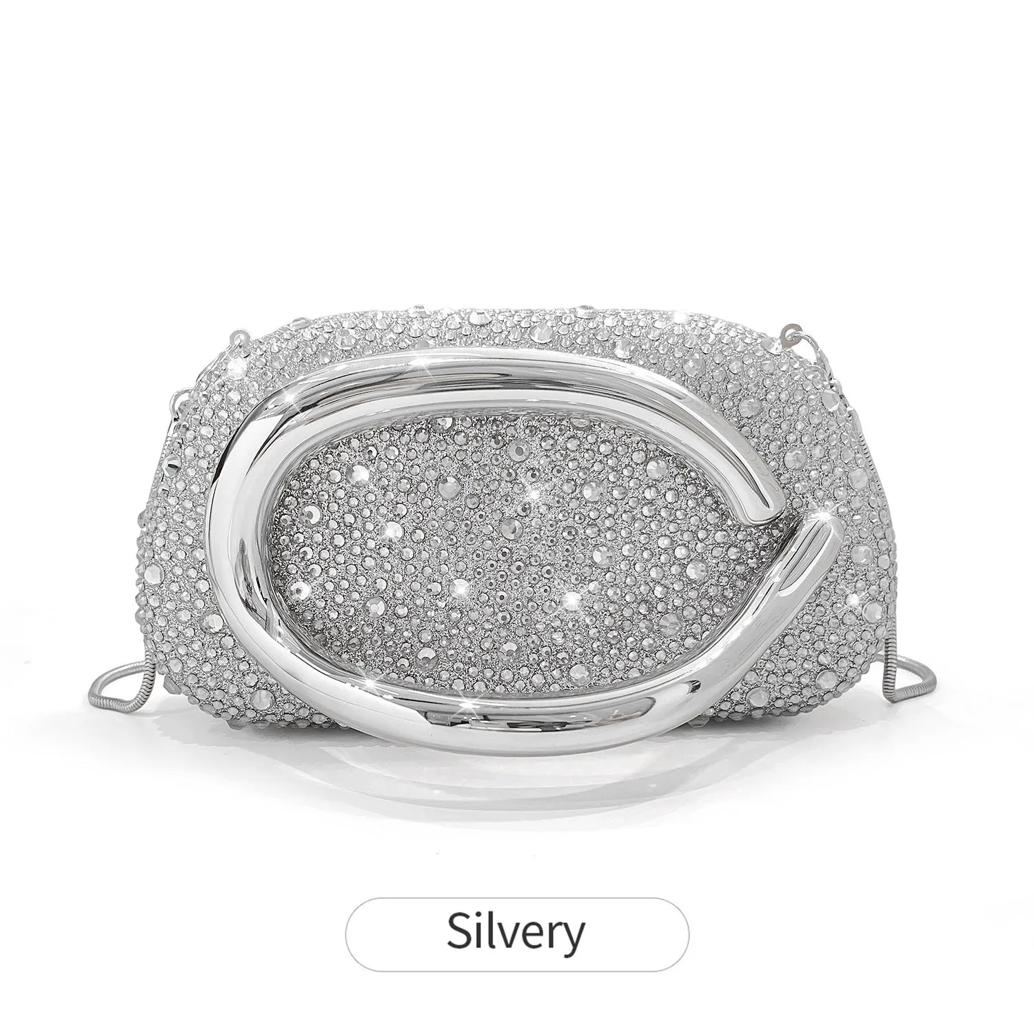 Sparkling Crystal Diamond Women's Evening Clutch Luxury Elegant Round Box Shaped Chain Bag Banquet Party Shoulder Crossbody Bag
